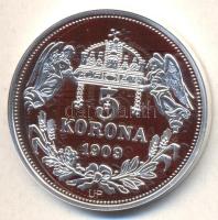 DN "Királyi koronák / 1909 5K - I. József" Ag emlékérem (20g/0.999/38,61mm) T:PP Csak 2000...