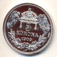 DN "Királyi koronák / 1909 5K - IV. Kun László" Ag emlékérem (20g/0.999/38,61mm) T:PP Csak...