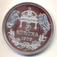DN "Királyi koronák / 1909 5K - I. Nagy Lajos" Ag emlékérem (20g/0.999/38,61mm) T:PP Csak ...