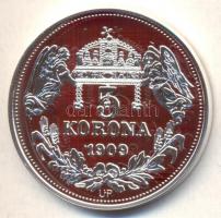 DN "Királyi koronák / 1909 5K - II. Lipót" Ag emlékérem (20g/0.999/38,61mm) T:PP Csak 2000...