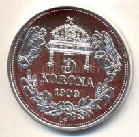DN "Királyi koronák / 1909 5K - II. András" Ag emlékérem (20g/0.999/38,61mm) T:PP Csak 200...