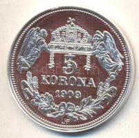 DN "Királyi koronák / 1909 5K - I. Ferenc" Ag emlékérem (20g/0.999/38,61mm) T:PP Csak 2000...