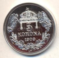 DN "Királyi koronák / 1909 5K - I. Lipót" Ag emlékérem (20g/0.999/38,61mm) T:PP Csak 2000d...