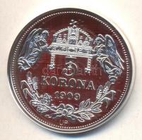 DN "Királyi koronák / 1909 5K - V. László" Ag emlékérem (20g/0.999/38,61mm) T:PP Csak 2000...