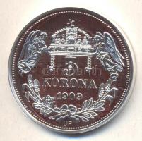 DN "Királyi koronák / 1909 5K - II. Géza" Ag emlékérem (20g/0.999/38,61mm) T:PP Csak 2000d...