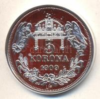 DN "Királyi koronák / 1909 5K - I. Miksa" Ag emlékérem (20g/0.999/38,61mm) T:PP Csak 2000d...