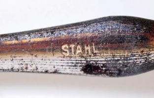 4 db ezüst (Ag.) nyelű süteményes villa, jelzettek, bruttó: 100 g, h:18 cm