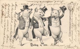 New Year, dancing, drunk pigs (EK)