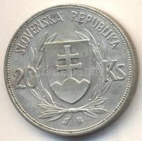 Szlovákia 1939. 20K Ag "Tiso" T:2
Slovakia 1939. 20 Korun Ag "Tiso" C:XF
