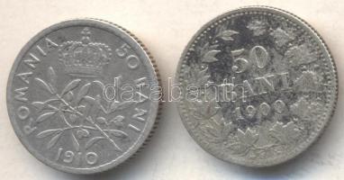 Románia 1900. 50B Ag + 1910. 50B Ag T:3
Romania 1900. 50 Bani + 1910. 50 Bani Ag C:F