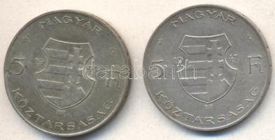 1947. 5Ft Ag "Kossuth" (2x) T:2-,3