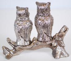 Baglyos só és bors szóró, fém, h:12 cm, m:10 cm