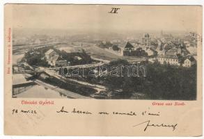 1898 Győr mit Synagoge