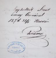 1852 Gölnicbányai anyakönyvi kivonat 15K szignettával, viaszpecséttel