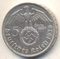 Német 3. Birodalom 1938A 5M Ag "Hindenburg" T:2-
German Third Reich 1938A 5 Marks Ag &quot...