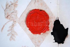 1806 Latin nyelvű bizonyítvány a keszthelyi Georgikonból pecséttel