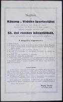 1938 Meghívó a Kőszeg és Vidéke Ipartestület 1938 március 6-án tartandó közgyűlésre. Az Ipartestület tagjai névsorával és foglalkozásukkal