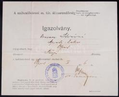 1915 Államrendőrség utazási igazolvány