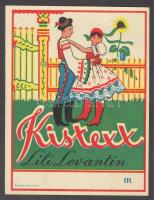Kistex Lili levantin reklám címke, Sarkadi Budapest, 9x12 cm
