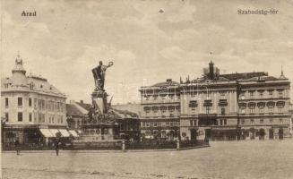 Arad Liberty square, the shops of Moskovitz, János Limbeck, and Károly Csutak, dentist, publishing house, theater shop (EB)