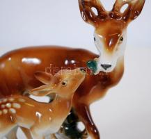 Őz és gidája, jelzett, német Lippelsdorf, hibátlan, m:15 cm, h:13 cm
