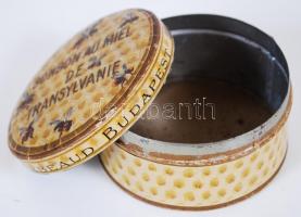 cca 1880 Kugler Henrik: Mézes erdélyi bonbon festett fémdoboz / cca 1880 Transylvanian bonbon painte...