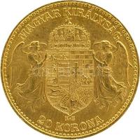 1914KB. 20K Au "Ferenc József" (6.77g/0.900) Bosznia címerrel!  T:2
Hungary 1914. 20 Krone...