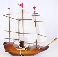 Vikin hajós lámpa, jelzett Elektro Fisher Wien, működik, 35×30 cm