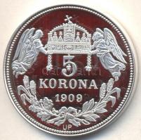 DN "Királyi koronák / 1909 5K - I. Károly (Róbert)" Ag emlékérem (20g/0.999/38,61mm) T:PP ...