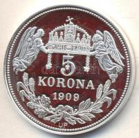 DN "Királyi koronák / 1909 5K - II. Rudolf" Ag emlékérem (20g/0.999/38,61mm) T:PP Csak 200...