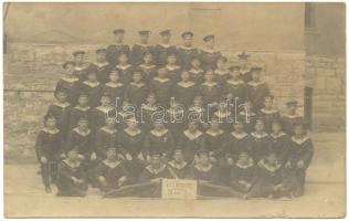 1914 Pola k.uk. Matrosenkorps futott fotólap / Pola navy-school sailers used photo