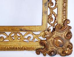 Antik réz keret, gazdagon díszített, belső: 26,5×22 cm, külső: 37×33 cm
