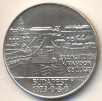 Asszonyi Tamás (1942-) / ÁPV 1973. MÉE IV. Vándorgyűlése Budapest / Pest Buda Óbuda egyesítésének centenáriuma Ag(0.800)/25,27g emlékérem (42,5mm) T:BU