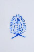 Viktória-mintás kézzel festett jelzett Herendi porcelán szalvétatartó / 
Hand painted Herendi porcel...