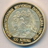 "Magyar aranypénzek utánveretben - Ferenc József jubileumi 100 korona" aranyozott Ag(0.999...
