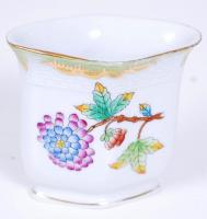 Viktória-mintás kézzel festett jelzett Herendi porcelán fogpiszkálótartó / 
Hand painted Herendi por...