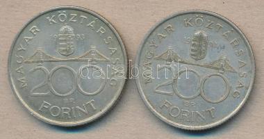 1993. 200Ft Ag "MNB" (2x) T:2,2-