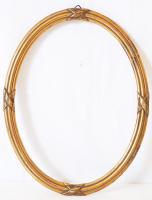 Aranyozott ovális képkeret /  Gold plated oval frame, 28x21cm