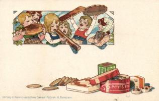 Hannoversche Cakes-Fabrik H. Bahlsen / Bahlsen cookies, advertisement litho