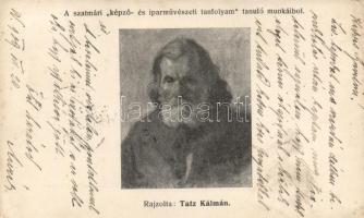 Tatz Kálmán, a szatmári "képző- és iparművészeti tanfolyam" tanulójának rajza / Kálmán Tatz's drawing from the fine and applied arts course of Szatmár (EB)