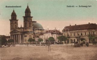 Szatmárnémeti Deák square, cathedral, county savings bank