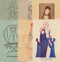 6 db klf vallási témájú lap Kákonyi Konstantin