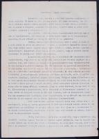 1947 Veress Péter a Nemzeti Parasztpárt elnökének agitáló levele a párt tagjaihoz a választások előtt a politikai teendőkkel. 3 gépelt oldal