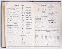 Csehszlovák hajózási térkép a Dunáról, öt kötetes, több lap gyűrött/ Czechoslovak Danube nautical ch...