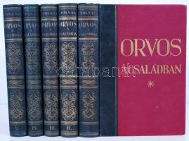 Tolnai: Orvos a családban I-V. kötet, Tolnai Kiadó, Bp. 1937, kiadói félvászon kötésben, jó állapotban