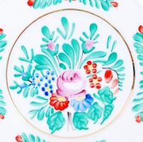 Hollóházi kulacs, kézzel festett, jelzett, hibátlan, m:19 cm