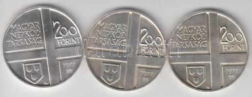 1977. 200Ft Ag 3klf db "Festők II. Mányoki, Rippl-Rónai, Csontváry" sor T:BU