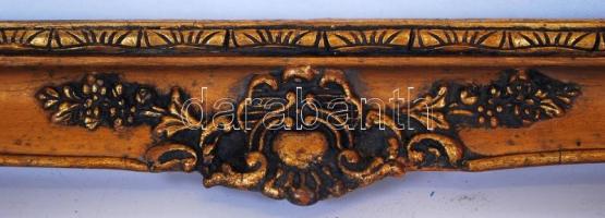 Antik fa keret apró lepattanással, belső:40×30 cm, külső:49×37 cm