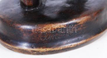 Ambrózy Sándor (1902-1992): Pilóta. Patinázott bronz, jelzett, m:36 cm, s:5 kg / Pilot bronze sculpt...