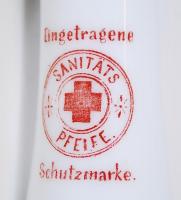 Cca 1910 porcelán pipa Ferenc József mellképével, mindegyik rész jelzett, apró csorba a porcelán vég...